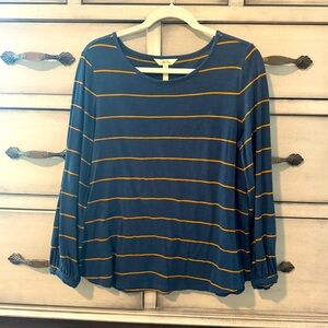 Navy & Orange Striped Matilda Jane Top -Sz. M